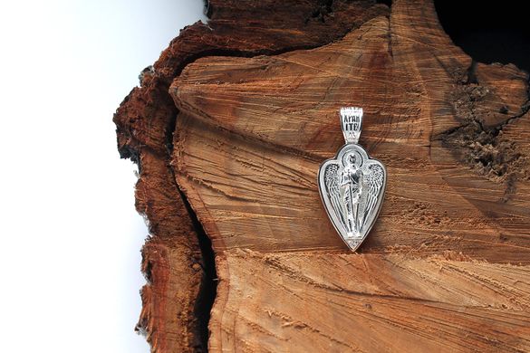 Male silver pendant "Guardian angel"