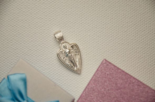 Male silver pendant "Guardian angel"