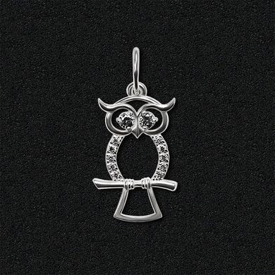 Women's silver pendant "Curious Owl"