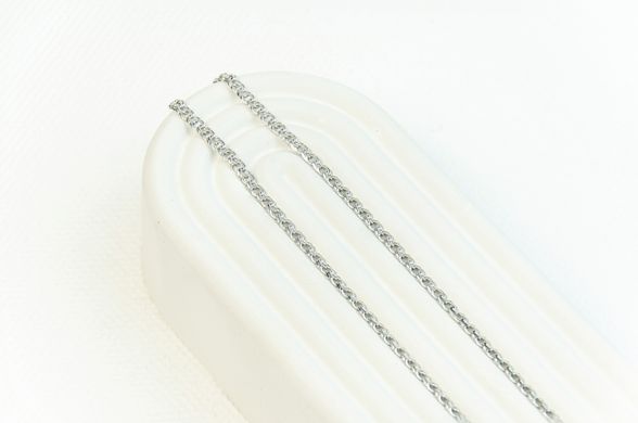 Silver 2.5 - 3.5 mm chain "Flat Bismarck" with rhodium coating