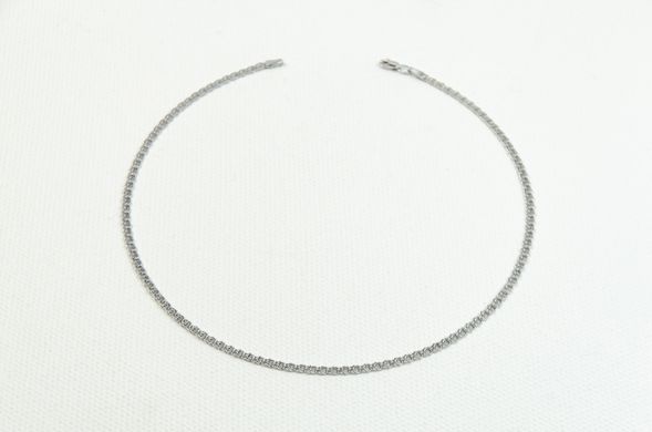 Silver 2.5 - 3.5 mm chain "Flat Bismarck" with rhodium coating