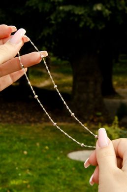 Женская серебряная цепочка с шариками, Италия